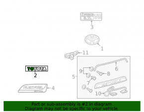 Toyota Sequoia 08-10 tailgate emblem-inscription "Toyota"