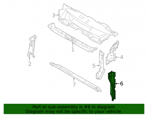 Left lower radiator deflector for Mitsubishi Outlander 22-25 2.5