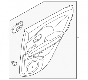 Door trim card rear right Kia Niro 17-22 HEV, PHEV black, without glossy insert, without heating