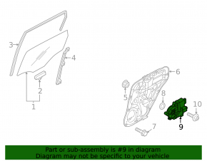 Rear left window lift motor for Kia Sportage 23-26