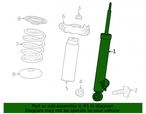 Rear shock absorber left Chevrolet Malibu 13-15 rusty