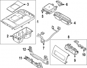 Hyundai Tucson 25-26 center console trim with cup holders, black
