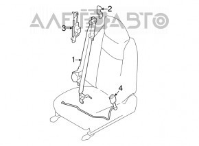 Driver's seat belt with tensioner Nissan Leaf 18-19 black