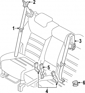 Seat belt 2 row center Kia Sportage 23-25 black