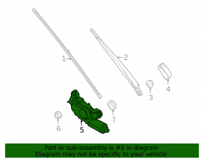Rear windshield wiper linkage with motor for Porsche Cayenne 19-26