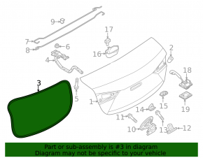 Mazda 3 14-18 BM Trunk Lid Seal