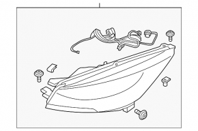 Front right headlight complete Ford Escape MK3 13-16 dorest xenon