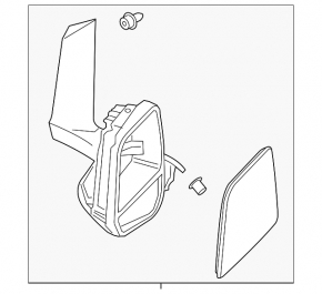 Left side mirror assembly Ford Transit Connect MK2 13-23