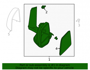 Left side mirror assembly Ford Transit Connect MK2 13-23