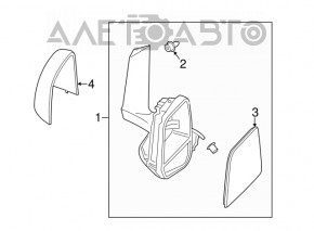Left side mirror assembly Ford Transit Connect MK2 13-23