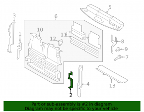 Radiator deflector left Ford Edge 19- 2.0T 2.7T