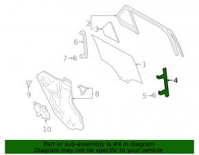 Glass guide door rear left front Ford Explorer 20-