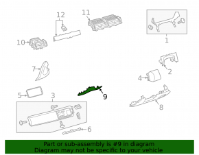 Land Rover Range Rover Velar 18-23 black center lower right dashboard trim