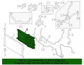Radiator shroud diffuser assembly for Mazda3 MPS 09-13