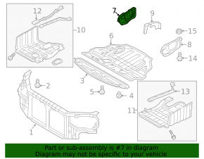 Right side engine guard for Hyundai Sonata 11-15
