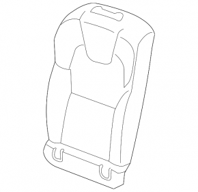 Backrest of the rear row 2nd row right Volvo XC60 18-26 black leather, with headrest, armrest and central black belt, scratches, dent, trim came out at the back