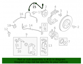 Brake hose front right Mini Cooper Countryman R60 10-16