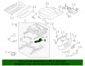 Motor for adjusting the lower cushion of the driver's seat VW Tiguan 18-24 rear