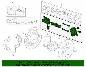 Rear left caliper assembly for Honda CRV 12-16
