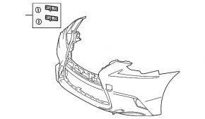 Bare front bumper for Lexus IS 14-16 pre-restored, F-sport