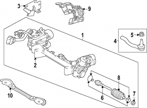 Steering rack bracket Infiniti Q50 14- RWD EPS