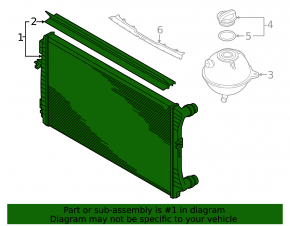 Radiator cooling water VW Tiguan 18- dented