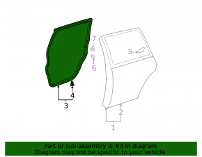 Rear right door seal for Toyota Highlander 01-07