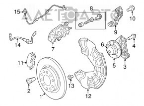Rear left brake disc cover Dodge Dart 13-16