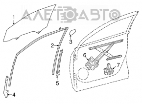 Front right windshield seal for Toyota Highlander 14-19