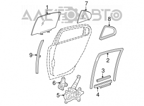 Rear left window seal for Lexus IS250 IS350 06-14