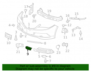 Front bumper trim center lower Acura TLX 15-17 prerest