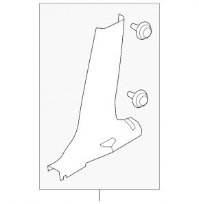 Center pillar trim lower right Nissan Rogue 14-20 beige, without plug