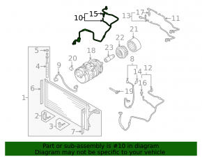 Air conditioning pipe Audi Q7 4L 10-15 without rear heater