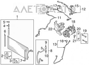 Air conditioning pipe heater-condenser Audi Q7 4L 10-15 without rear heater