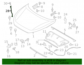 Bonnet support stick Hyundai Tucson 16-21