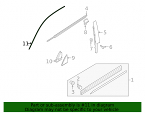 Upper door molding, front right, Audi Q3 83A 19-25, chrome