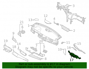 Kia Niro 17-22 black center lower front panel trim