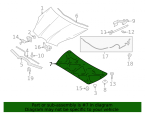 Subaru B9 Tribeca Hood Insulation