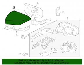 Left side mirror cover for Subaru Legacy 20-25