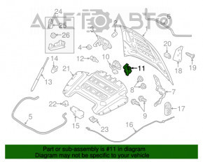 Bonnet hinge cover right Porsche Panamera 10-16