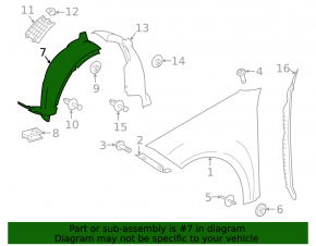 Front left mudguard front part Mercedes GLC 300/350e/43 16-22 broken