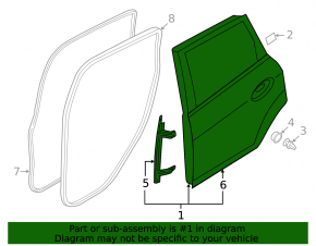 Bare rear right door Ford C-max MK2 13-18