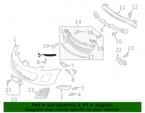 Right front bumper mount for Mazda CX-7 10-12 rest.