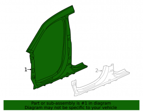 Body pillar center left Acura MDX 14-20 sawed off