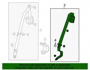 Rear center seat belt Buick Encore 13-16 ser