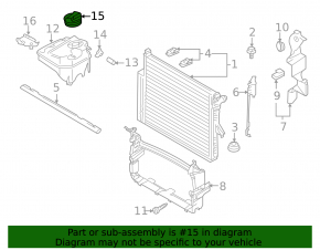 Coolant expansion tank cap Audi Q7 4L 10-15