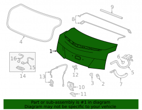Cadillac ATS 13-18 trunk lid