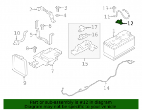 Negative battery terminal Volvo XC60 18-25 with sensor