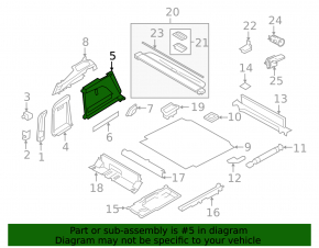 Front left arch trim for BMW X5 F15 16-18 plug-in black for 2 rows