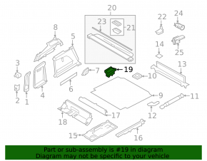 Right trunk box for BMW X5 F15 16-18 plug-in black for 2 rows